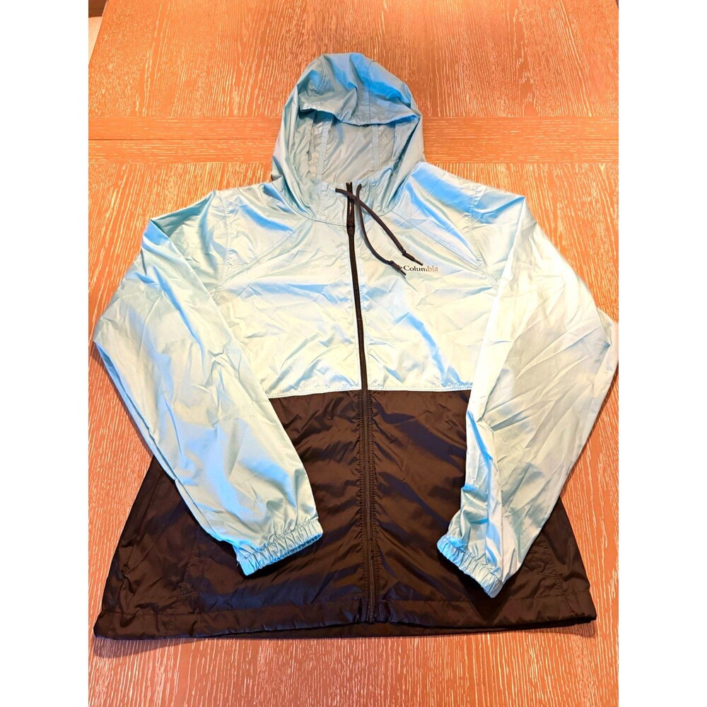 Columbia Women’s Blue/Black Hooded Full Zip Puffer Jacket, M (44" Chest)